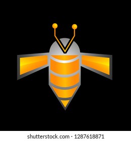 abstract bee designs, glossy modern design illustrations, logo styles for media and technology, industry and business, brand logo and web
