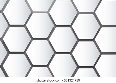 abstract bee hive hexagon and space background