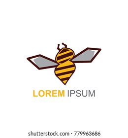 Abstract bee and honey logo symbols. Vector illustration