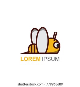 Abstract bee and honey logo symbols. Vector illustration