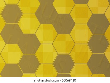 abstract Bee honeycombs with text background. vector illustration