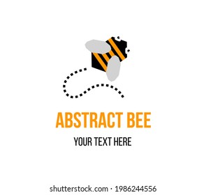 Abstract Bee Icon Isolated on White