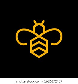 

abstract Bee icon  Logo design vector template linear geometric 