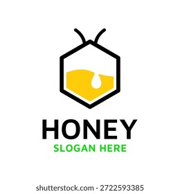Diseño Abstractas del logotipo de la abeja para la etiqueta original pura del producto de la miel de abeja