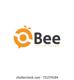 abstract bee logo design template. bee logo icon