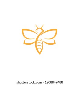 abstract Bee Logo design vector template. Outline icon, Creative bee logo concept, vector logo illustration. 