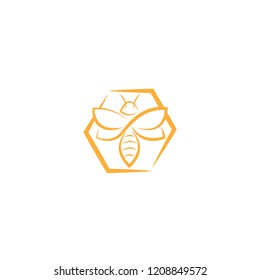 abstract Bee Logo design vector template. Outline icon, Creative bee logo concept, vector logo illustration. 