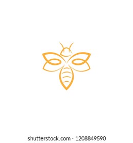 abstract Bee Logo design vector template. Outline icon, Creative bee logo concept, vector logo illustration. 