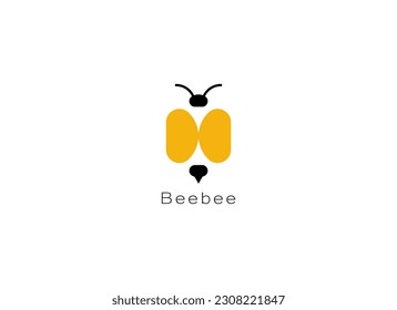 Resumen del logo de Bee. Símbolo de icono de forma geométrica de abeja. Se puede usar para logotipos de animales, medicamentos, empresas y marcas. Elemento de plantilla de diseño de logotipo de vectores planos.