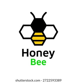 Logotipo Abstractas de la abeja para la etiqueta original pura del producto de la miel de abeja