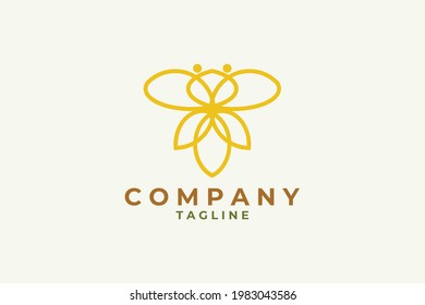 abstract bee logo. suitable for any business.