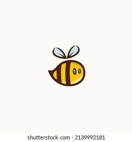 Abstract Bee Logo Template yellow fun simple modern app icon