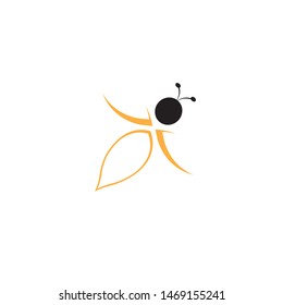 abstract bee logo vector design