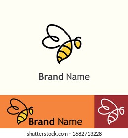 abstract bee love logo design vector illustration