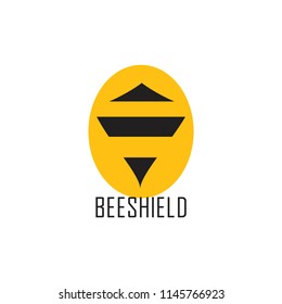 abstract bee shied symbol logo vector