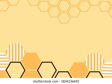 Abstract beehive with hexagon grid cells on yellow background vector illustration Geometric pattern.