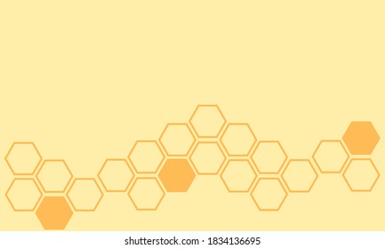 Abstract beehive with hexagon grid cells on yellow background vector illustration Geometric pattern.