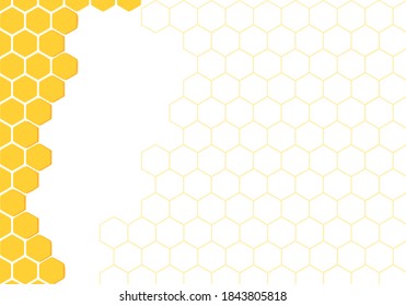 Abstract beehive with hexagon grid cells on white background vector illustration.