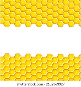 Abstract beehive with hexagon grid cells on white background vector illustration - Social media post, cover and banner