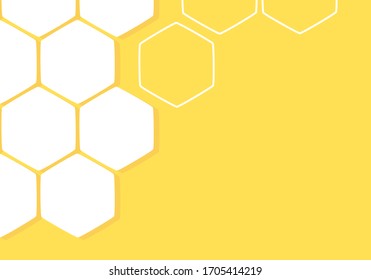Abstract beehive with hexagon shapes on yellow background vector illustration.