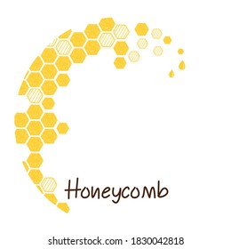 Abstract beehive honeycomb with hexagon grid cells on white background vector illustration.