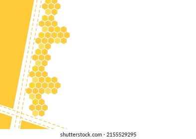 Resumen del peine de abeja con células de rejilla hexagonal sobre el vector de fondo blanco.