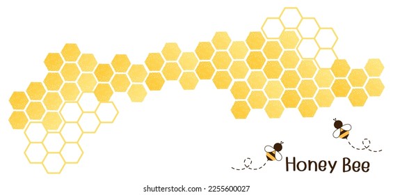 Resumen de dibujos animados de abejas de abeja y signos de abeja aislados en ilustraciones vectoriales de fondo blanco.