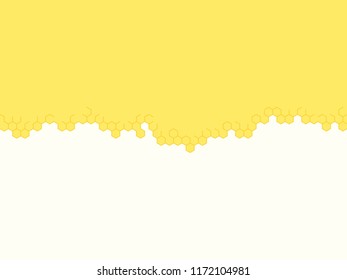 abstract beehive on yellow background. horizontal seamless pattern. copy space design. vector illustration. 4:3