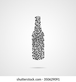 Abstract beer bottle, vector illustration.