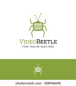 abstract beetle logo with TV body for video related business