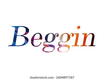 Abstract Beggin Text Effect Design White Background