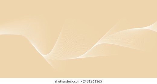 Abstract beige backdrop with waves. for banner. Simple and soft light brown vector background with lines. Soft texture for design