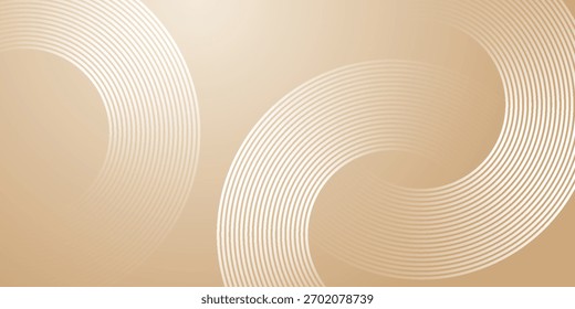 Abstractas fondo beige con patrón de línea circular. Diseño moderno y creativo de moda en Ilustración vectorial.