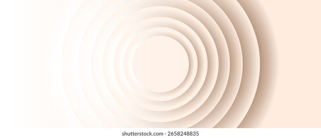 Abstract Beige Background with Concentric Circles and a Minimalist Design