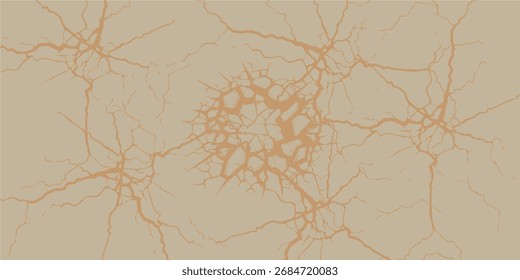 Fundo bege abstrato com rachaduras, linhas e surfa texturizada