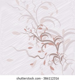 abstract beige background with leaves illustration