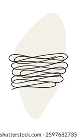 Abstract Beige and Black Home Decor Canvas Background. Minimalist Contemporary Art Design for Poster, Banner, Trendy Adverticing or Interior Wall Decor. Graphic Hand Drawn Doodle Line Sketch. 