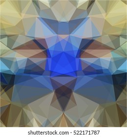 Abstract beige and blue background with a geometric polygonal mosaic, vector illustration texture of triangles