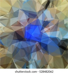 Abstract beige and blue background with a geometric polygonal mosaic, vector illustration texture of triangles