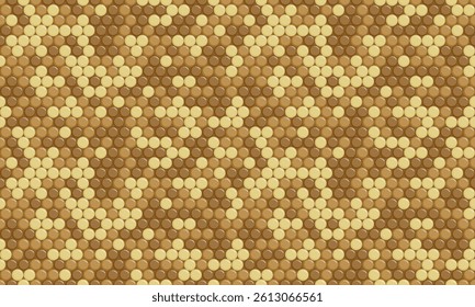Abstract beige and brown hexagon pattern.  Modern geometric texture ideal for website backgrounds, textile designs, or camouflage concepts.