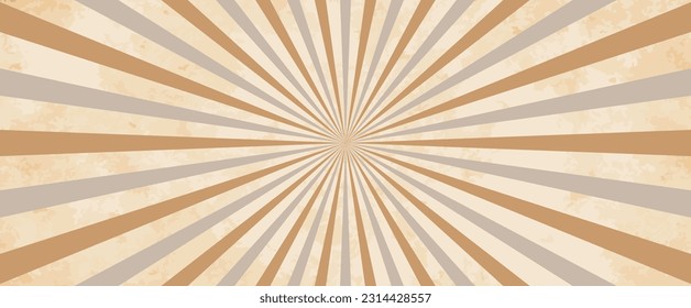 abstract beige brown sun rays, retro styled sun burst pattern texture background, summer line art