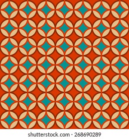 Abstract beige circles design on orange background