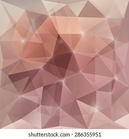 Abstract beige colored sunshine vector triangular geometric background with glaring lights