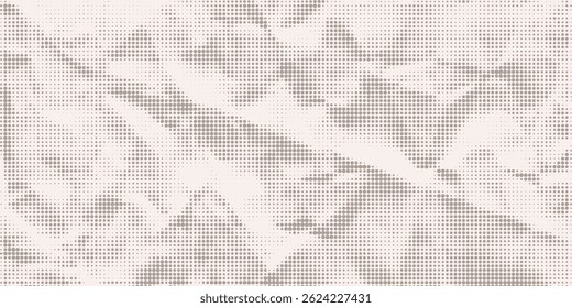 Abstract beige colour crumpled paper halftone textured background. Modern dotted texture of old light brown wrinkled sheet texture for retro business design, banner, vintage shadow surface
