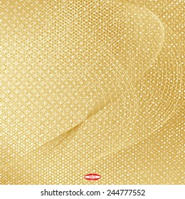 abstract beige floral pattern golden texture background vector