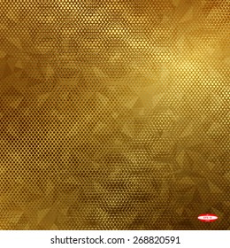 abstract beige floral pattern golden texture with triangle on brown background. vector illustration