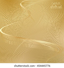 Abstract Beige Floral Pattern. Golden Structure Texture Background. Vector Illustration