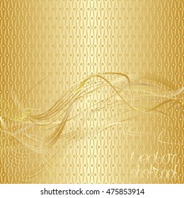 Abstract Beige Floral Pattern. Golden Structure Texture Background. Vector Illustration