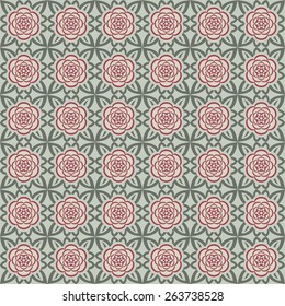 Abstract beige flower buds vector pattern.