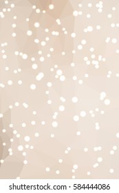 Abstract beige geometric background consisting of colored triangles with lights in corners. Vertical format.